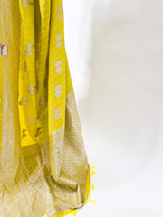 Tussar Gorgette- Yellow