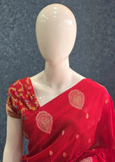 Tussar Silk Red