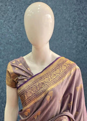 Dual Tone Tussar-Purple