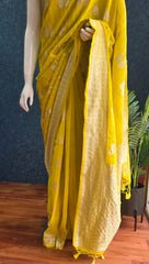 Tussar Gorgette- Yellow