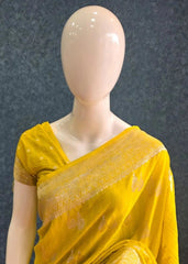 Tussar Gorgette- Yellow