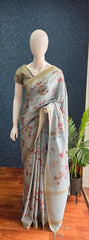 Tussar Silk- blue