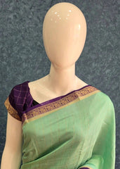Assam Silk -Light Green and Purple