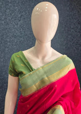 Munga Silk Contrast Butta - Pink Green