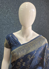 Banarasi Dola Silk - Jungla Blue