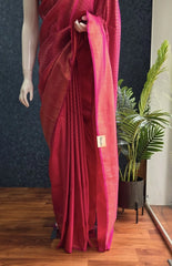 Raw Silk Meenakari- Pink