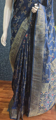 Banarasi Dola Silk - Jungla Blue