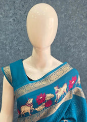 Soft Silk- Elephant - Blue