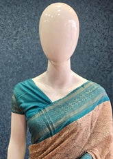 Pen Kalamkari - Cream Blue