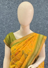 Jamdhani Ikkat yellow Green