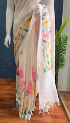 Pure Linen - Floral White