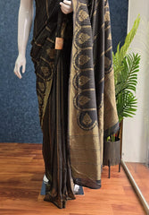 Moonga Silk Black & Maroon