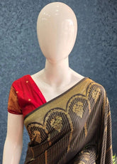 Moonga Silk Black & Maroon