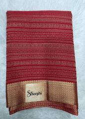 Pure Mysore crepe - Red  with Silk Mark