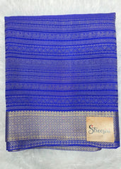 Pure Mysore Crepe - Royal blue with silk Mark