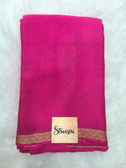 Mysore crepe small border - pink