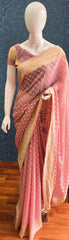 Pure  Banarasi Khaddi Gorgette- Pastel Pink