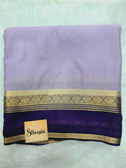 Mysore Crepe Bentex Border - Purple