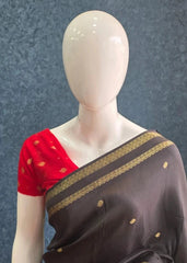Semi Silk Bentex Border - Black Red