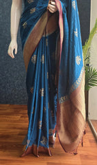 Bagalpuri Silk  Blue brown