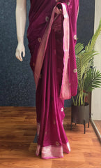 Banarasi Semi Silk- Megenta Pink
