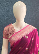 Banarasi Semi Silk- Megenta Pink