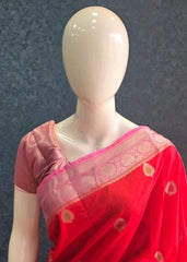 Banarasi Silk- Orange Pink