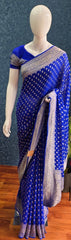 Pure Banarasi Khaddi Gorgette - Blue