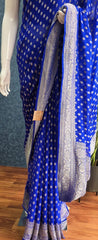 Pure Banarasi Khaddi Gorgette - Blue