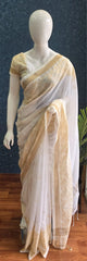 Bengal White Gold Cotton Saree