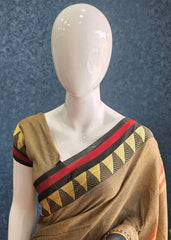 Bengal Grey Black Cotton Saree