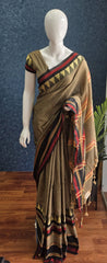 Bengal Grey Black Cotton Saree