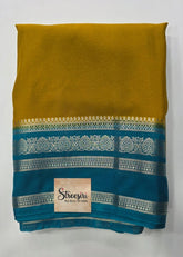 Crepe silk Plain Mustard Ram Green