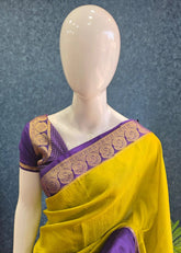 Viscose Chex Mustard Purple
