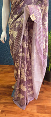 Crush Light Purple Tussar Saree