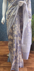 Crush Lavender Tussar Saree