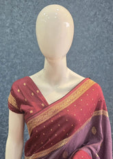 Tussar Crepe Crush Dark Lavender Magenta