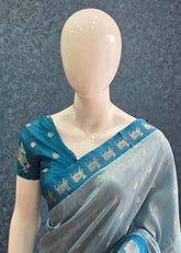 Soft Silk Anandi Butta Ice Blue Blue