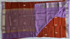 Tata Copper Rust Orange Semi Silk Saree