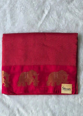 Russian Pink Semi Silk Saree