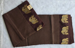 Russian Brown Semi Silk Saree