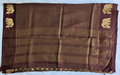 Russian Brown Semi Silk Saree