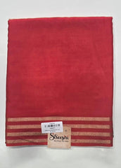 Contrast Orange Bottle Green Crepe Silk Saree