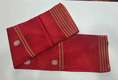 Contrast Orange Bottle Green Crepe Silk Saree