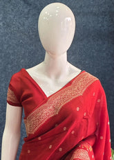Tussar Silk Maroon Red