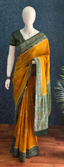 Contrast Mustard Green Paithani Saree