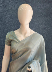 Brocade Light Blue Tissue Saree