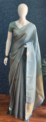Brocade Light Blue Tissue Saree