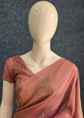 Brocade Rose Pink Tissue Saree