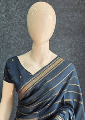 Butta Dark Teal Blue Viscose Saree